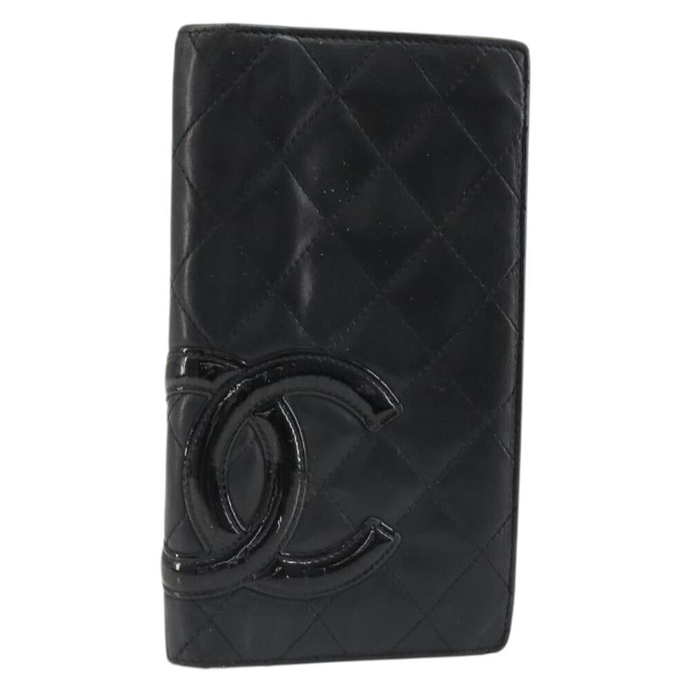 Chanel Lambskin Leather Cambon Line Wallet Black